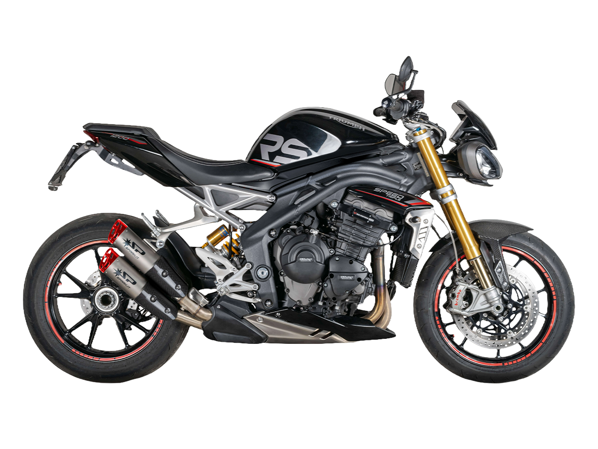 Spark Triumph Speed Triple 1200 "Double Dyno" Slip-On Exhaust (Red) (2021-2026)