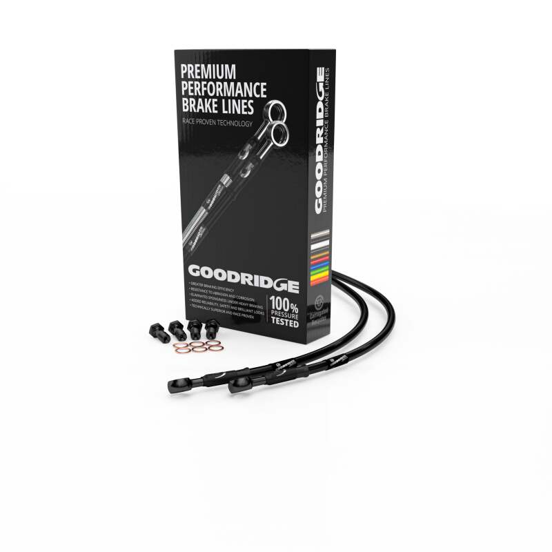 Goodridge 1984-2008 HD FLST/C / 1990-2011 HD FLSTF Front 4in Extended Brake Hose Kit - HD0001-1FB-BK4