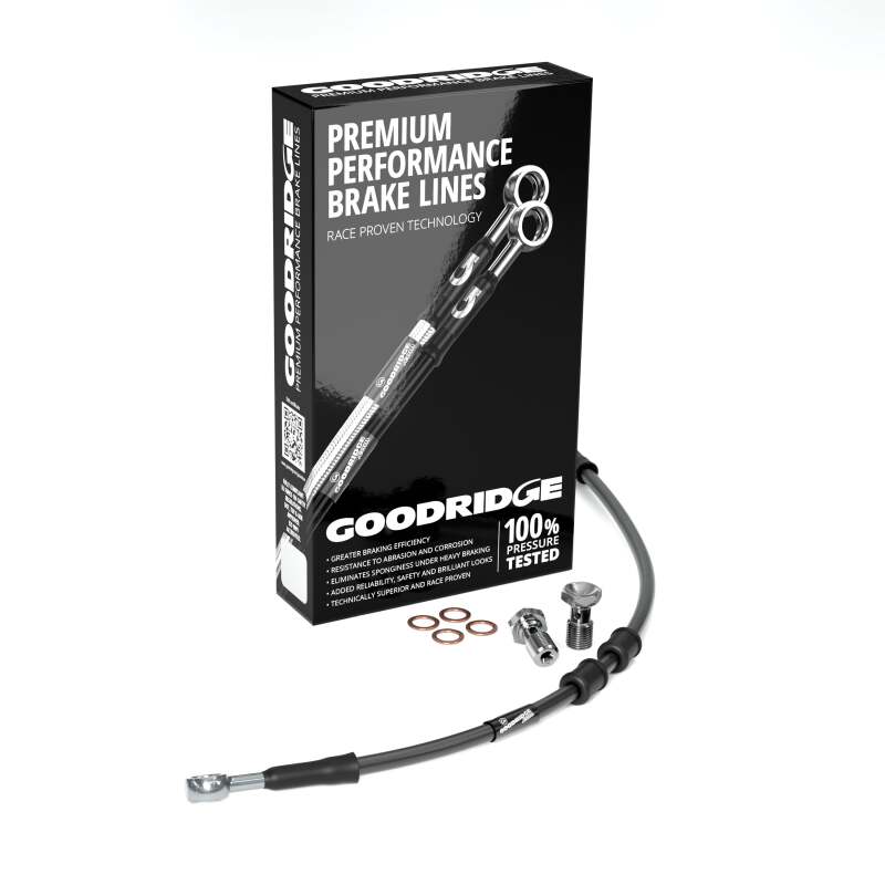 Goodridge 1987-1994 HD FXRS +6in Black Brake Line Kit w/Stainless Steel Fittings - HD0027-1FC-BK6