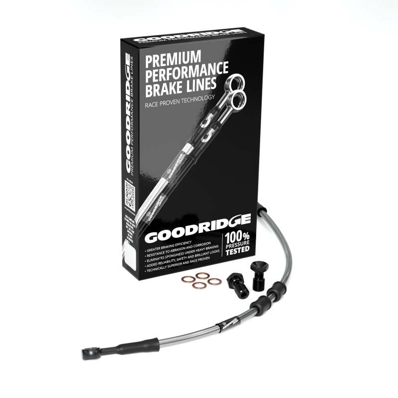 Goodridge 2012-2015 HD FLS +2in Clear Brake Line Kit w/Stainless Steel Fittings - HD0072-1FC-CL2