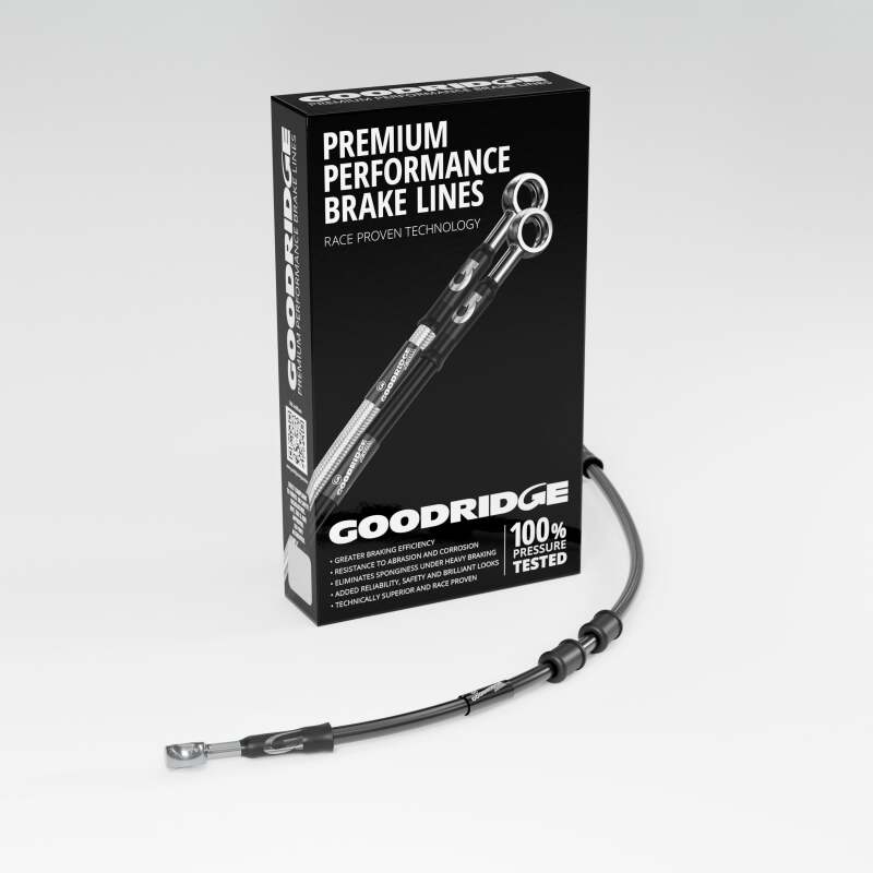 Goodridge 2013-2016 HD FLH/FLT Multi Model +10in Clutch Line Kit - Black - HD0127-1CC-BK10
