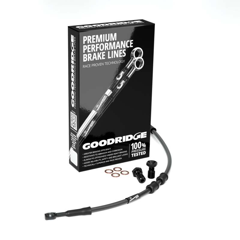 Goodridge 2020-2023 HD FLTRK (w/ABS) +10in Black Brake Line Kit w/Black Fittings - HD0161-1FB-BK10