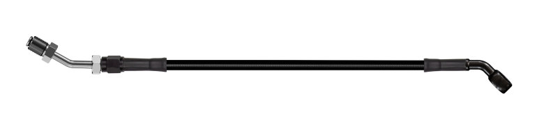 Goodridge 62in Universal Clutch Line w/Black Zinc Fittings & Black Hose - 45Deg Banjo w/AN3 Fitting - HD2045-1CB-BK62