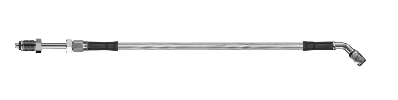 Goodridge 64in Universal Clutch Line w/SS Fittings & Clear Hose - 45 Deg Banjo w/Straight 7/16 UNF - HD1045-1CC-CL64