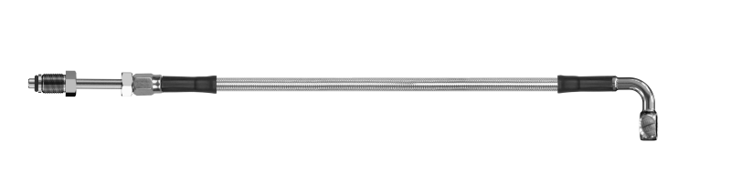 Goodridge 64in Universal Clutch Line w/SS Fittings & Clear Hose - 90Deg Banjo w/Straight 7/16 UNF - HD1090-1CC-CL64