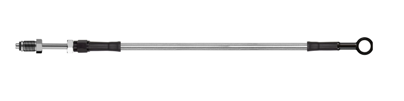 Goodridge 66in Universal Clutch Line w/Black Zinc Fittings & Clear Hose - Straight Banjo 7/16 UNF - HD1001-1CB-CL66