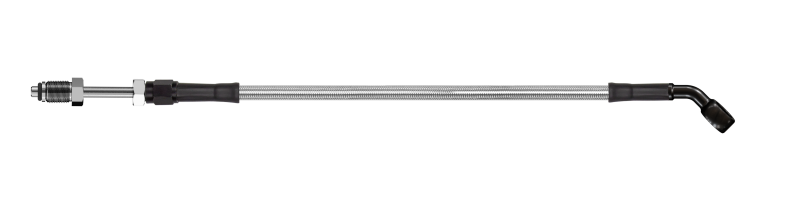 Goodridge 72in Universal Clutch Line w/Blk Fittings & Clear Hose - 45 Deg Banjo w/Straight 7/16 UNF - HD1045-1CB-CL72