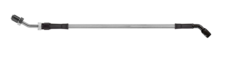 Goodridge 80in Universal Clutch Line w/Black Zinc Fittings & Clear Hose - 45Deg Banjo w/AN3 Fitting - HD2045-1CB-CL80