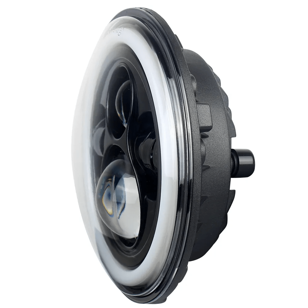 Eagle Lights 7" LED Headlight and 4.5" LED Passing Light Kit with Halo Rings for Harley-Davidson and Indian Motorcycles - Generation I / Black