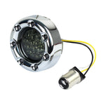 Eagle Lights 2” Infinity Beam Front LED Turn Signals with Integrated Trim Rings and White Halo Running Lights for Harley-Davidson® Motorcycles