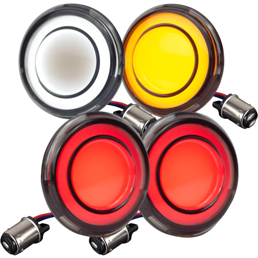 Eagle Lights HALOS 2" Front and Rear LED Turn Signals for Harley-Davidson® Motorcycles - Front (1157) / Rear (1156)
