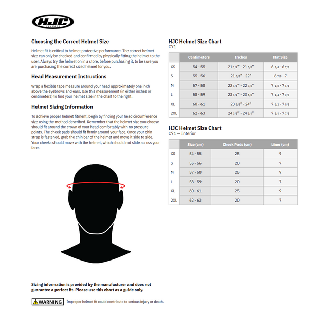 HJC C71 Helmet Cheek Pads