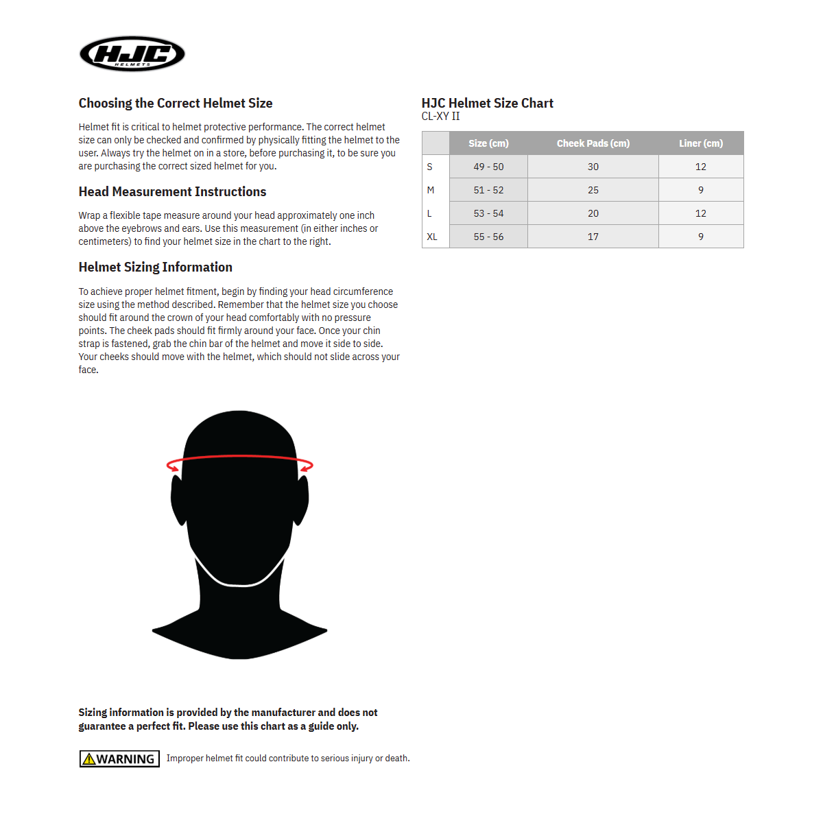 HJC Youth CL-XY II Helmet Liner