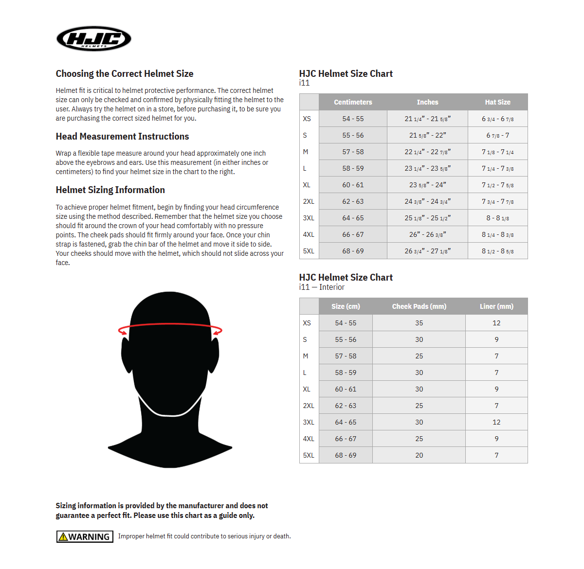HJC i11 / i11 Plus Helmet Cheek Pads