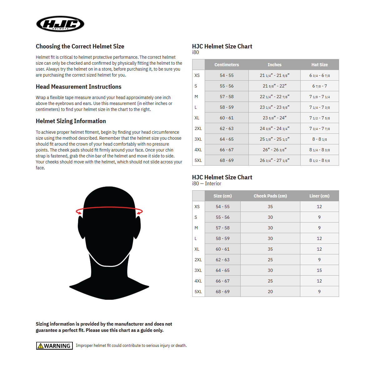 HJC i80 Helmet Cheek Pads