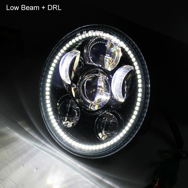 Eagle Lights 5 3/4" LED Headlight Kit with Halo Ring for Harley-Davidson® and Indian® Motorcycles - Generation III / Chrome
