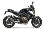 71205PR Arrow slip-on Pro-Race Exhaust, Stainless Steel Honda CB650F / CBR650F 14-18 Please note that this slip-on is designed to be installed with a header.