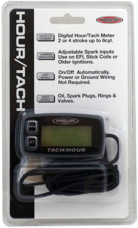 Hardline Hour Tachometer Meter Up To 8 Cylinders - HR-8062-2
