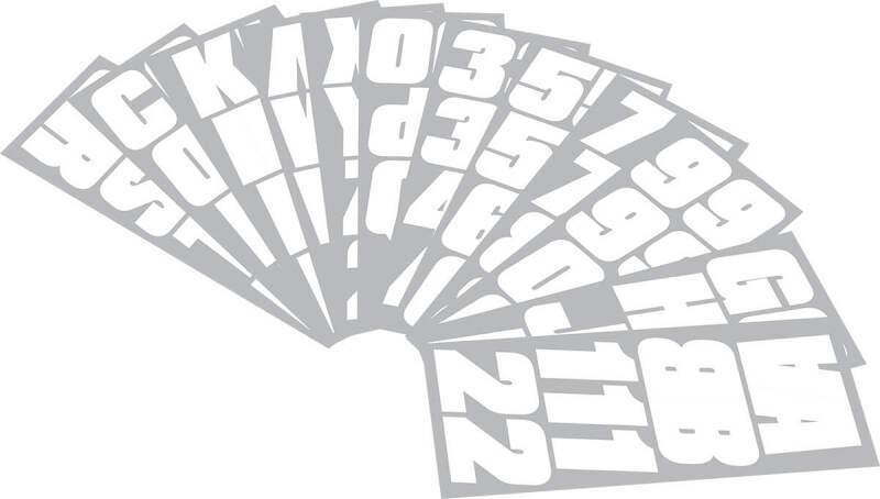 Hardline Snowmobile Lettering Registration Kit 2 in. - 500 Solid White/ - WHI500EC