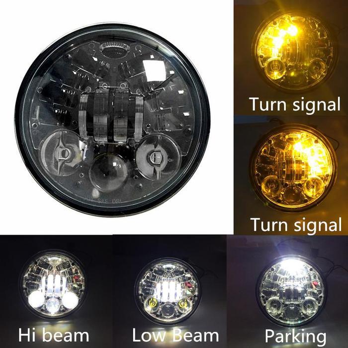 Eagle Lights 5.75" Honda VTX LED Headlight Kit with Integrated Turn Signals. Bracket included.  Plug and Play fits 2002-2008 VTX 1800, VTX 1300