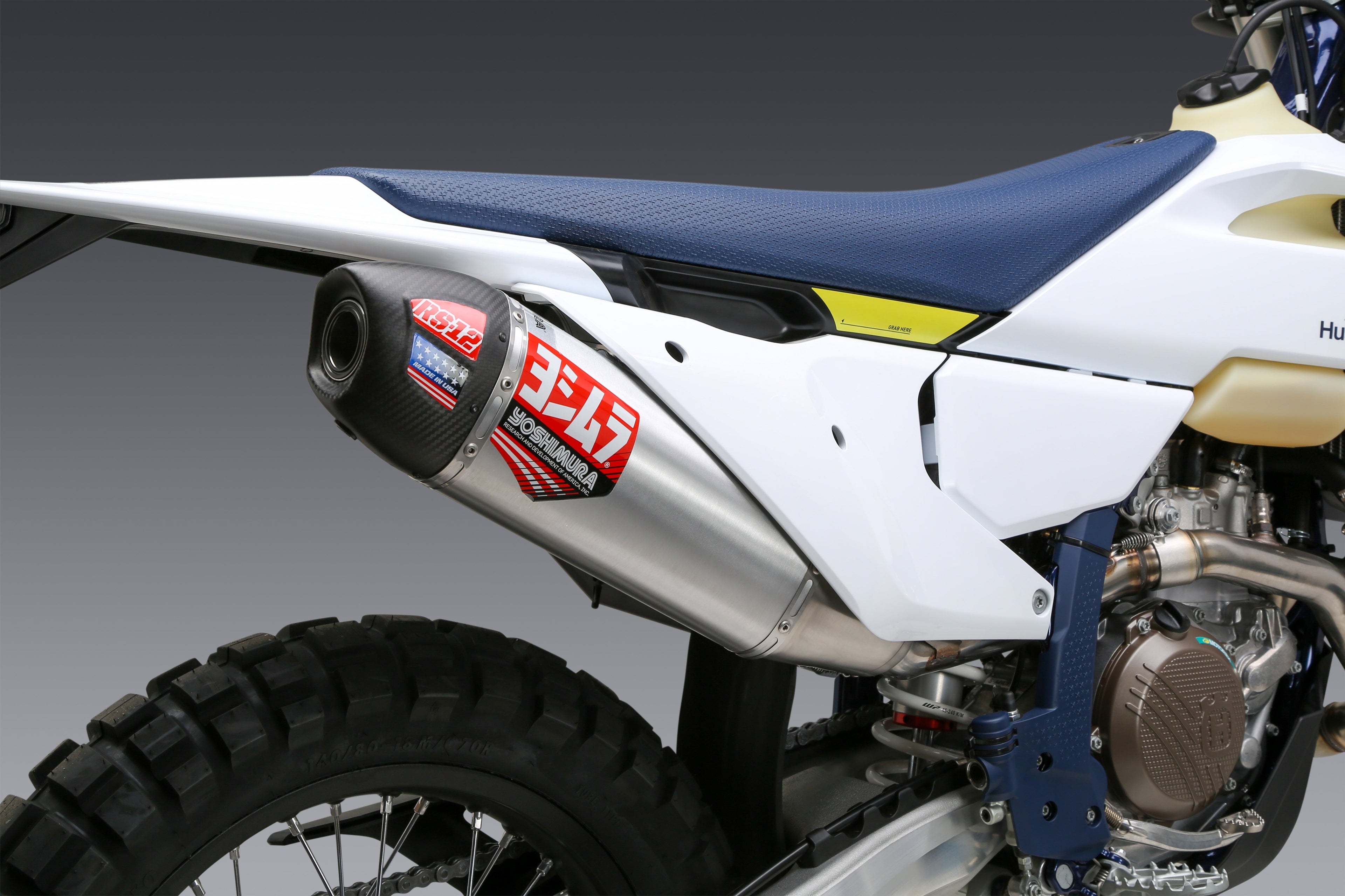 Yoshimura KTM 500EXC-F/350EXC-F 24-26 RS-12 Stainless Slip-On Exhaust, w/ Aluminum Muffler