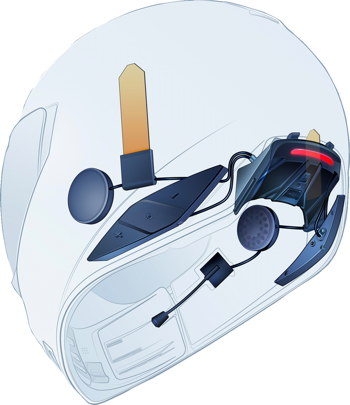 ICON HelmLink Bluetooth Communicator - In-Helmet Communicator / Black 4402-0910