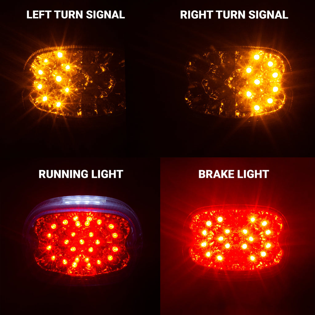 Eagle Lights Squareback LED Replacement Harley-Davidson® Softtail / Touring / Sportster / Dyna Tail Light with Built In LED Turn Signals
