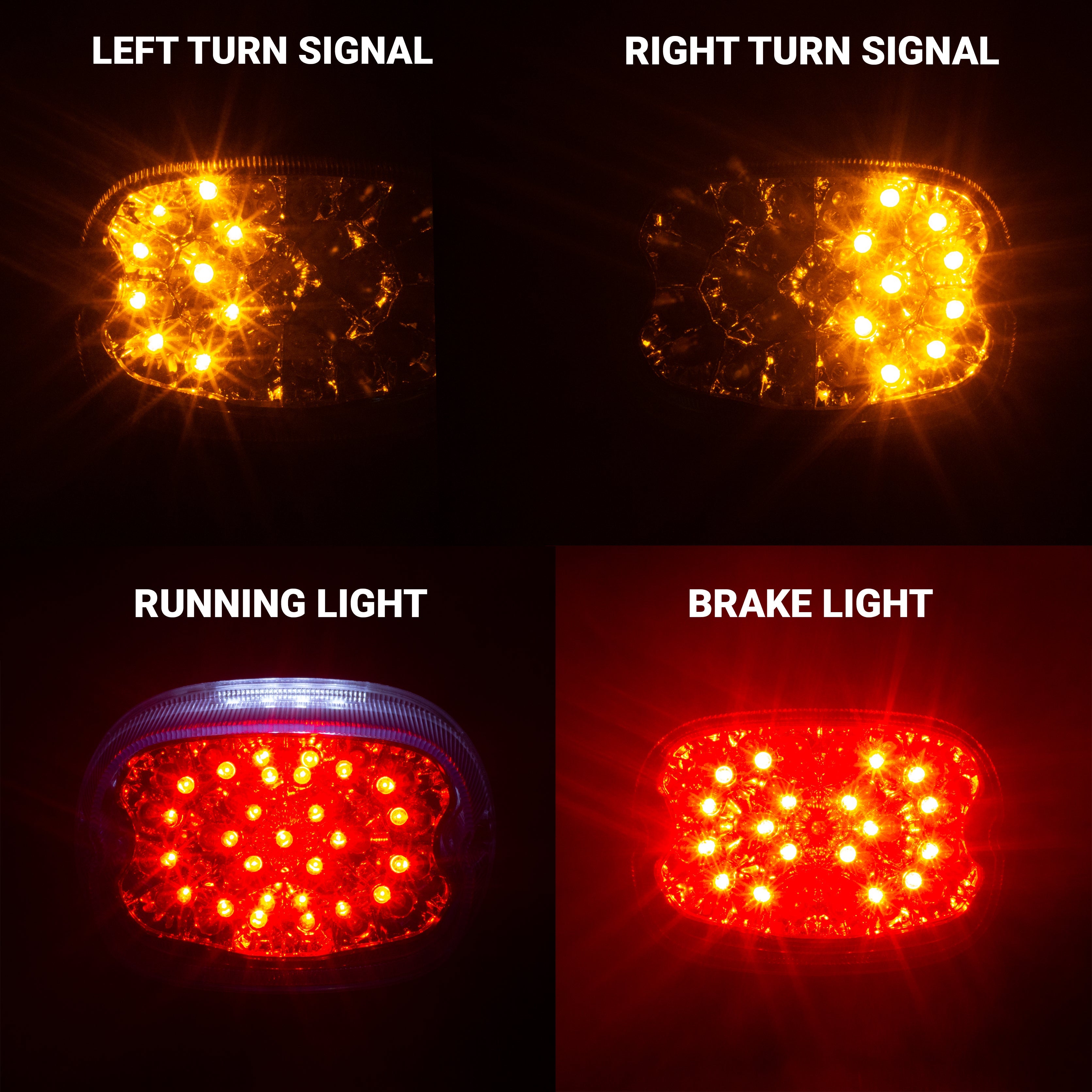 Eagle Lights Squareback LED Replacement Harley-Davidson® Softtail / Touring / Sportster / Dyna Tail Light with Built In LED Turn Signals