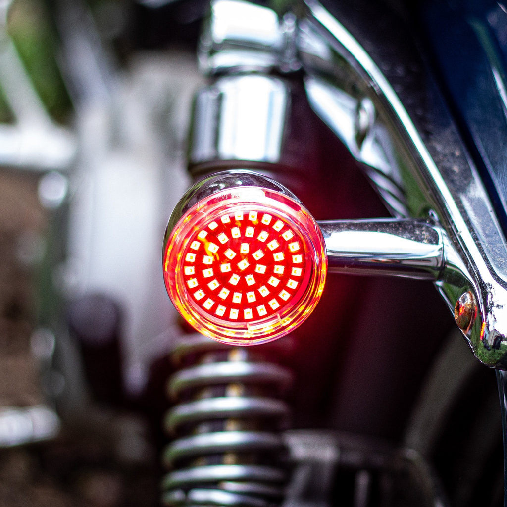 Eagle Lights Midnight Edition LED Premium Red Rear Turn Signals for Harley-Davidson® Motorcycles - 1156 Base / Red