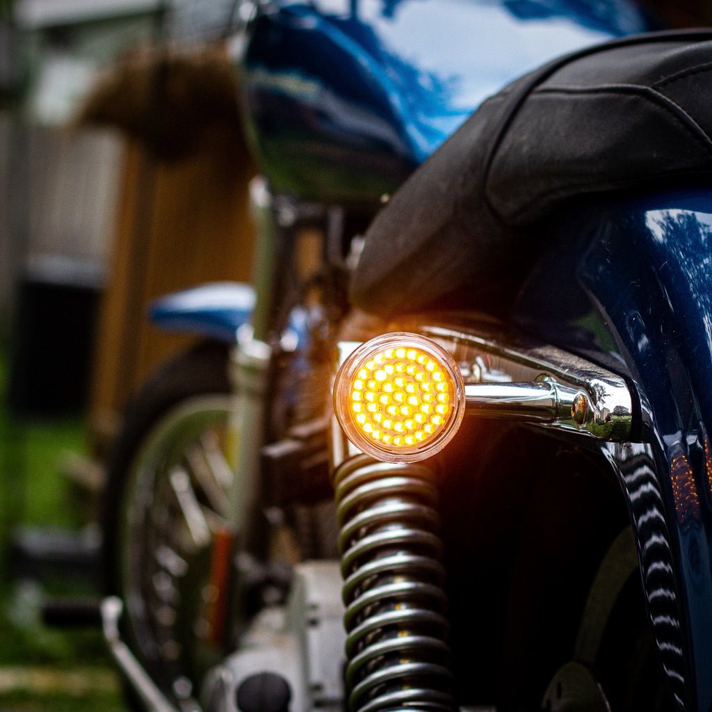 Eagle Lights 2" Rear LED Turn Signals for Harley-Davidson Motorcycles- Generation I / 1156 Base / Amber