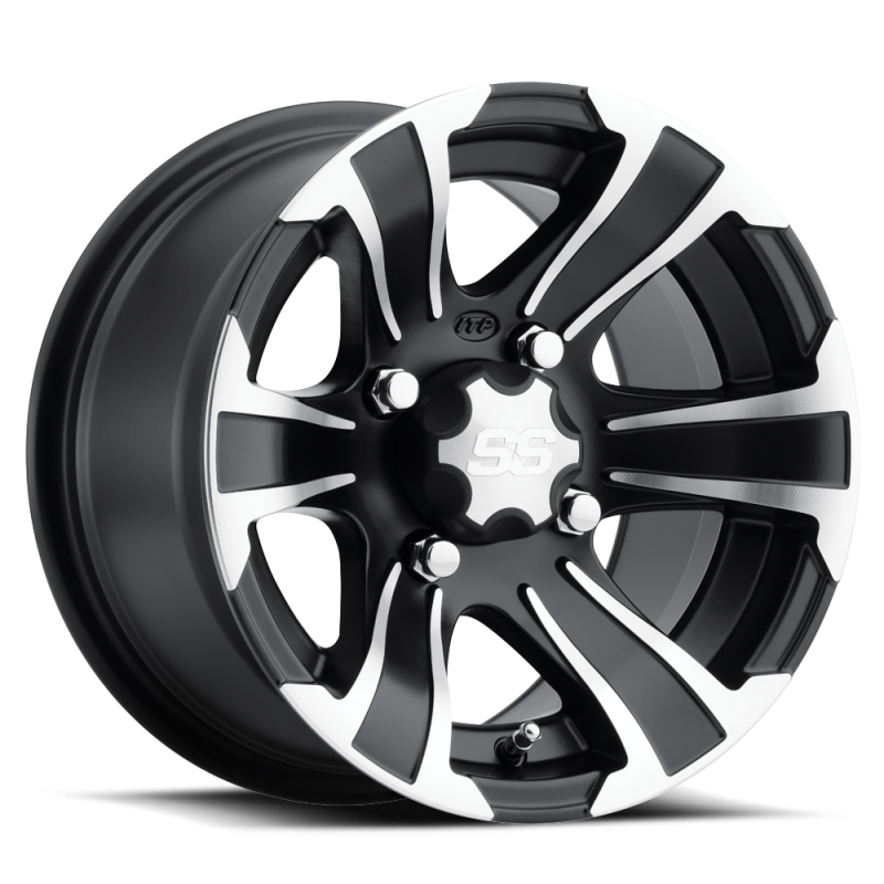 ITP SS 312 14x6 / 4x156 BP / 4+2 Offset Black w/ Machined Wheel - 1428448536B