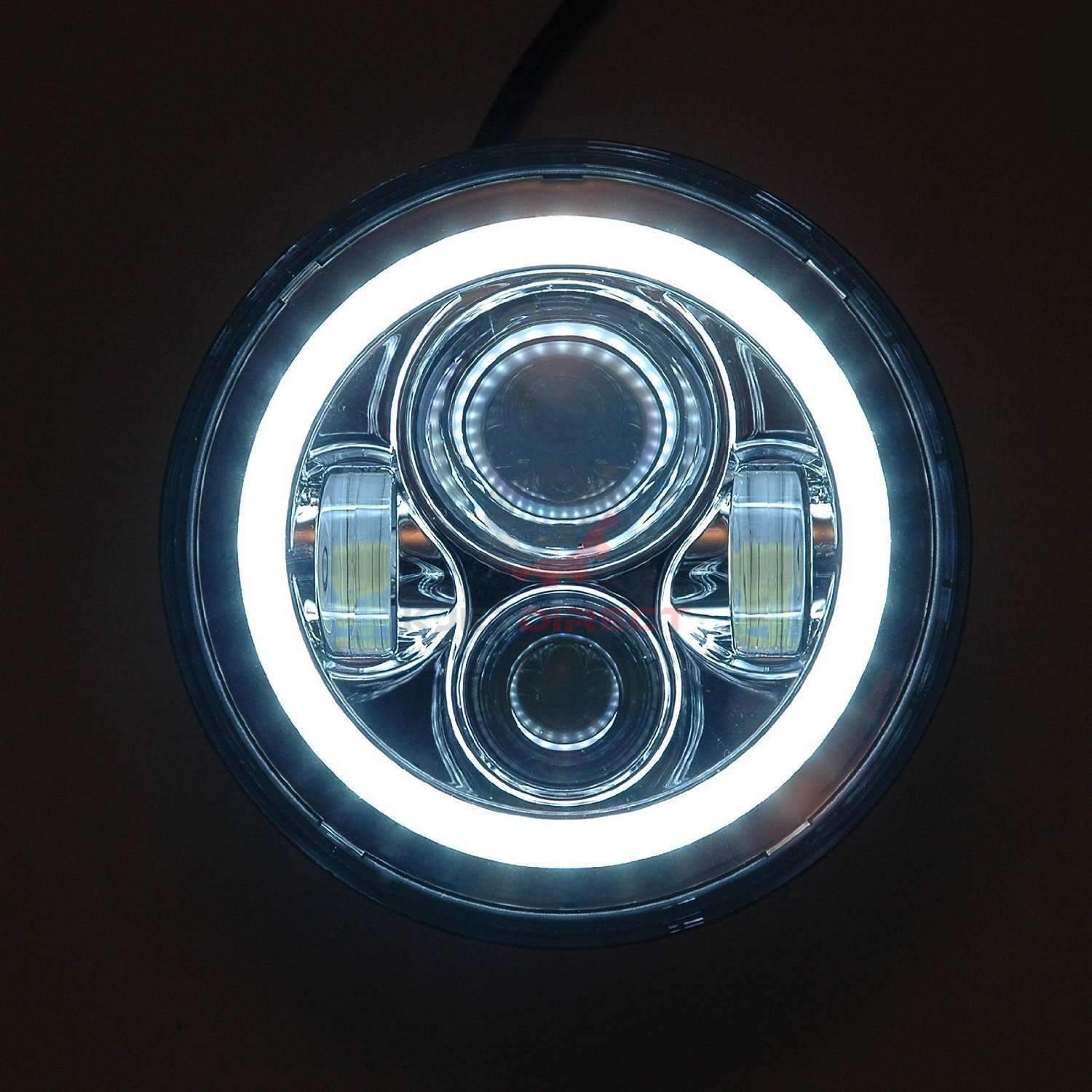 Eagle Lights 7" LED Headlight Kit for Jeeps with White LED Halo Rings - Double Pack