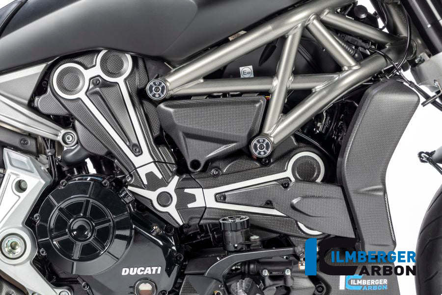 Ilmberger Carbon Fiber Cam Belt Covers with Chrome - Ducati XDiavel / XDiavel S 2016-2023