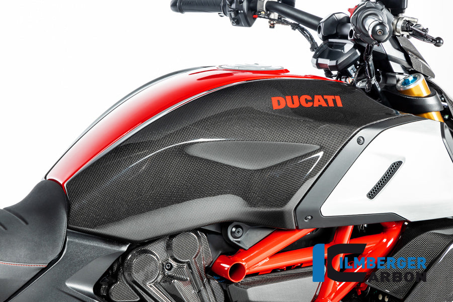 Ilmberger Carbon Fiber Tank Cover - Ducati Diavel 1260 / Diavel 1260 S 2019-2022