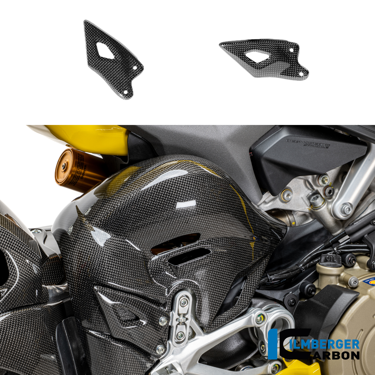 Ilmberger Carbon Gloss Carbon Fiber Right Side Heel Guard - Ducati Panigale V4 / Panigale V4 S 2025-2026