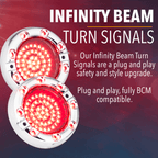 Eagle Lights 3 1/4” Infinity Beam Front and Rear LED Turn Signals with Running LED Light Ring for Harley-Davidson® Motorcycles