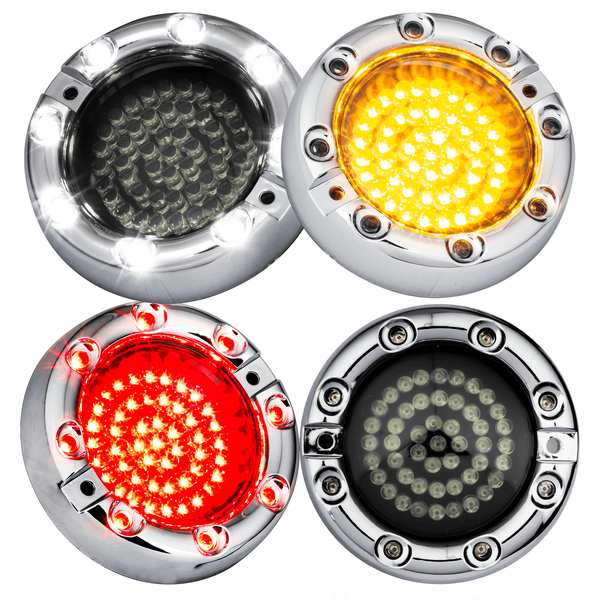 Eagle Lights 3 1/4” Infinity Beam Front and Rear LED Turn Signals with Running LED Light Ring for Harley-Davidson® Motorcycles