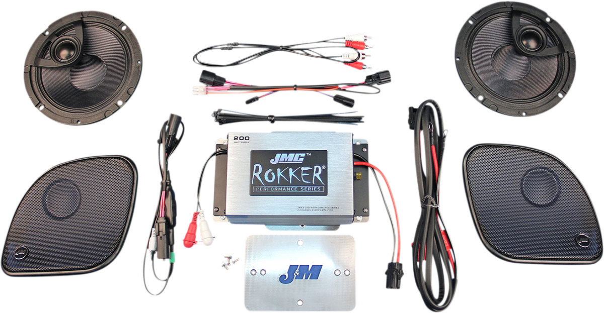 J & M Amplifier and Speaker Kit - Speaker/Amplifier Kit / 200 W / '15-'23 FLTR 4405-0855