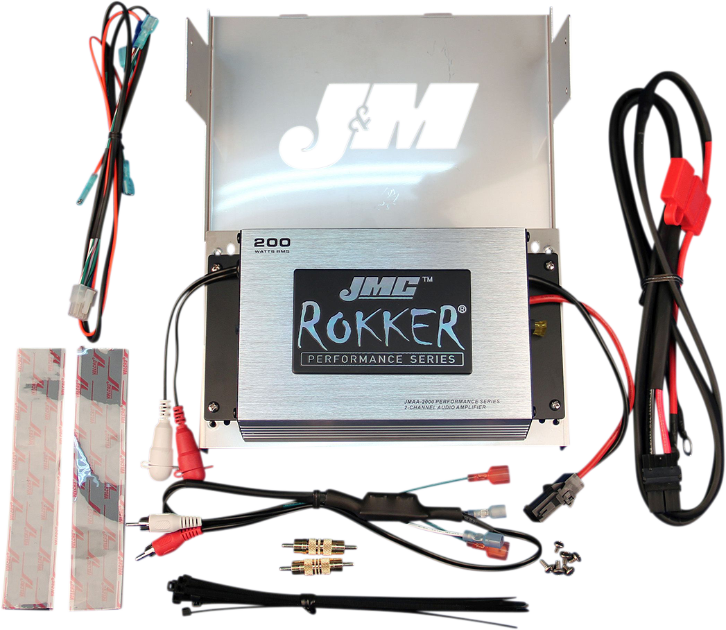 J & M JMC ROKKER® 200 W 2-Channel Amplifier Kit - Amplifier Kit / 200 W / '98-'13 FLHT/FLHX 4405-0849