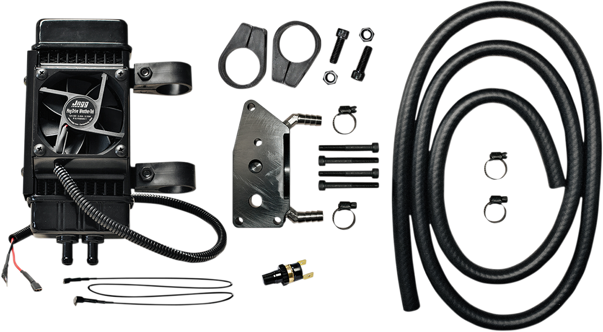 JAGG OIL COOLERS Vertical Frame-Mount Fan-Assisted Oil Cooler Kit - Fan-Assisted Oil Cooler Kit / Vertical Frame-Mount 0713-0128