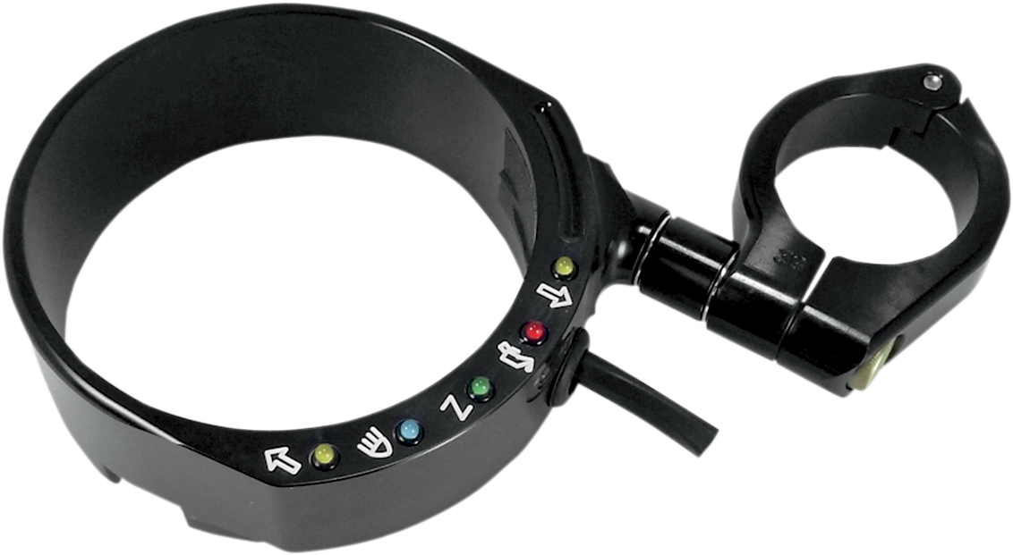 JOKER MACHINE Speedometer Relocation Bracket with Easy Mount Clamp - Black Anodized / For 49 mm Fork 2210-0309
