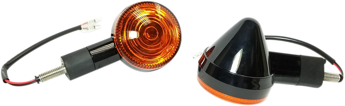 K&S TECHNOLOGIES Aluminum Body Turn Signals - Turn Signal / Amber/Black 2020-1545