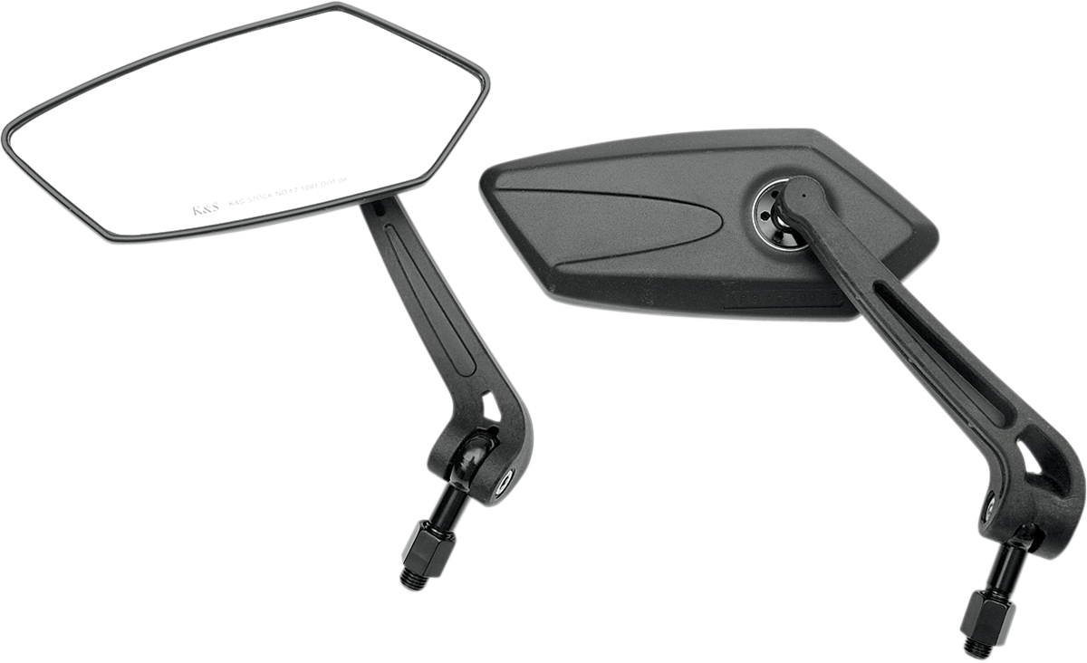 K&S TECHNOLOGIES GT Mirrors - Mirrors / GT / Side View / Rectangle / Black / Pair 0640-0482