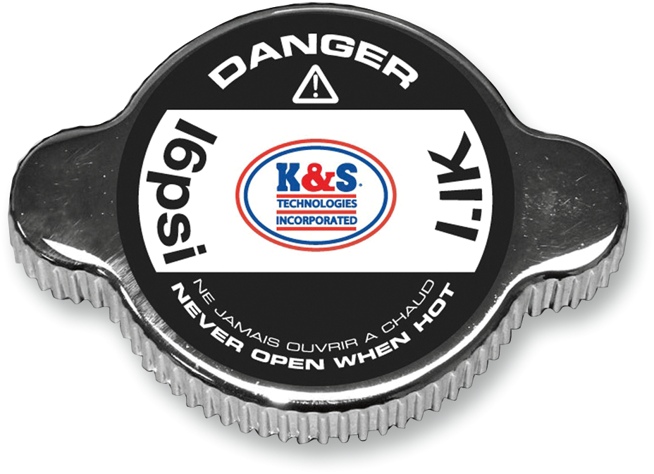 K&S TECHNOLOGIES Grip-Style Radiator Cap - Chrome / 16 PSI 1903-0010