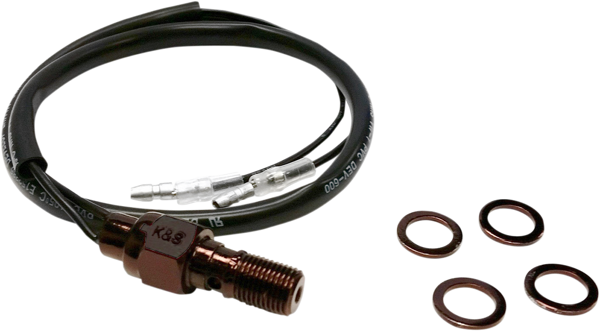 K&S TECHNOLOGIES Hydraulic Brake Light Switch/Banjo Bolts - Hydraulic Brake Light Switch / 3/8" Black 2106-0356