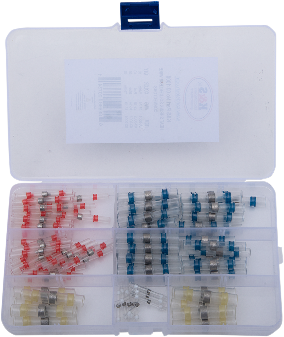 K&S TECHNOLOGIES Solderless Wire Connector Kit - Solderless Wire Connectors / 100 Pieces 2120-0954