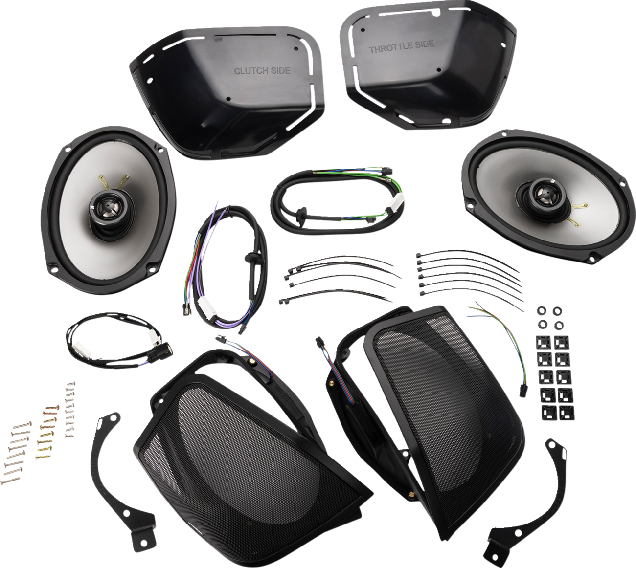 KICKER Saddlebag Cut-In Lid Kit with Speakers - Cut-In Lid Kit with 6" x 9" Speakers / '14-'23 FLH/FLTR 4405-1047