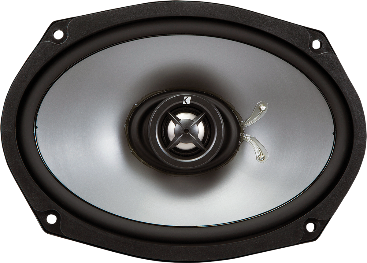 KICKER Saddlebag Speaker Lids - Speaker Lids / Vivid Black / with Speakers / '14-'23 FLHR/FLHT/FLHX/FLTR 4405-0797