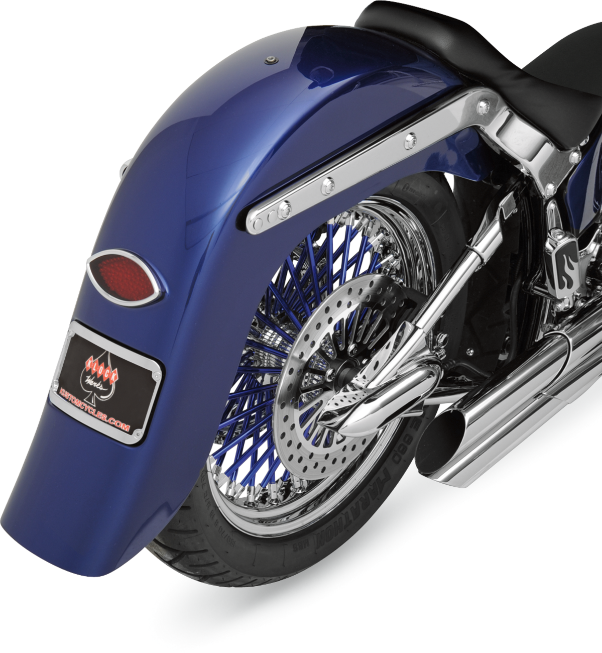 KLOCK WERKS Builders Series 4" Stretched Rear Fender — Frenched - Benchmark 4" Stretched Rear Fender / Frenched / Unfinished / For Custom Application / HD 1401-0251
