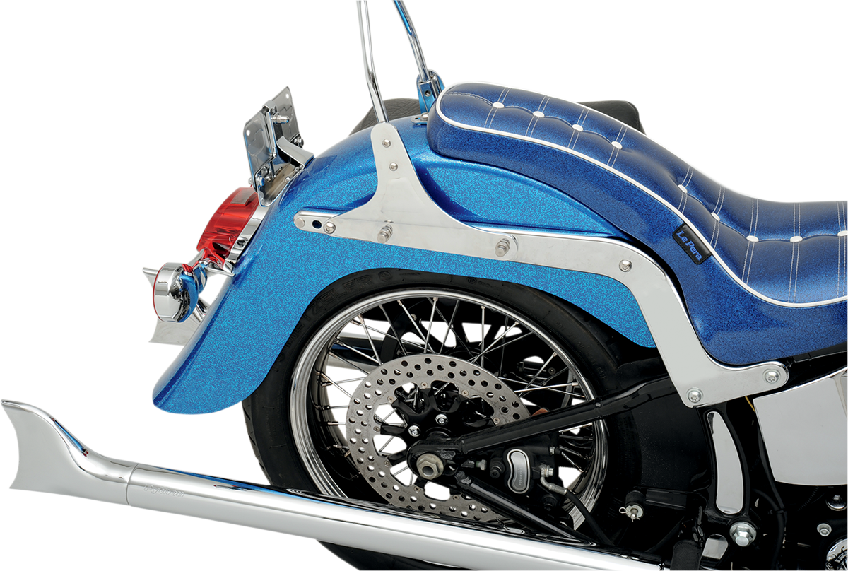 KLOCK WERKS Rear Fender — Stock Taillight Cutout - 4" Stretched Rear Fender / Stock Taillight Cutout / HD Softail 1401-0250